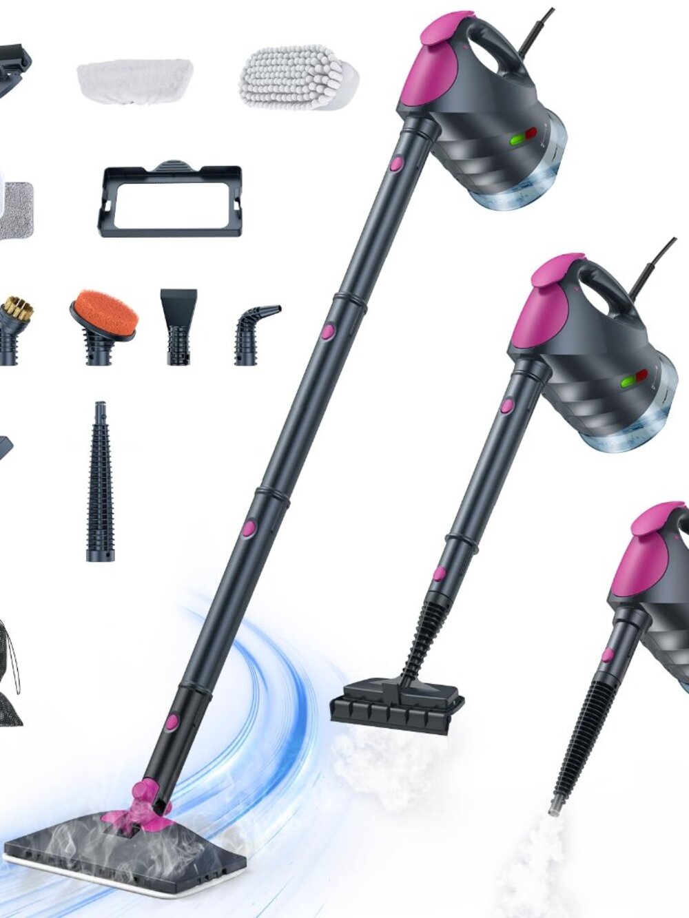 NEW 10-in-1 Steam Cleaner Mop with Detachable Handheld 320ml Water Tank 10s Fast